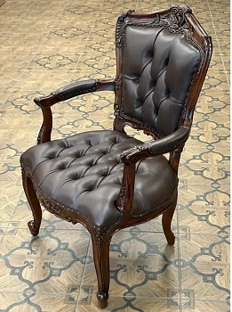 Кресло кожаное Brown Pic MSU.601  купить в интернет магазине Мебель из массива. Звоните +7 495 961-63-63 Кресла деревянные из Индонезии